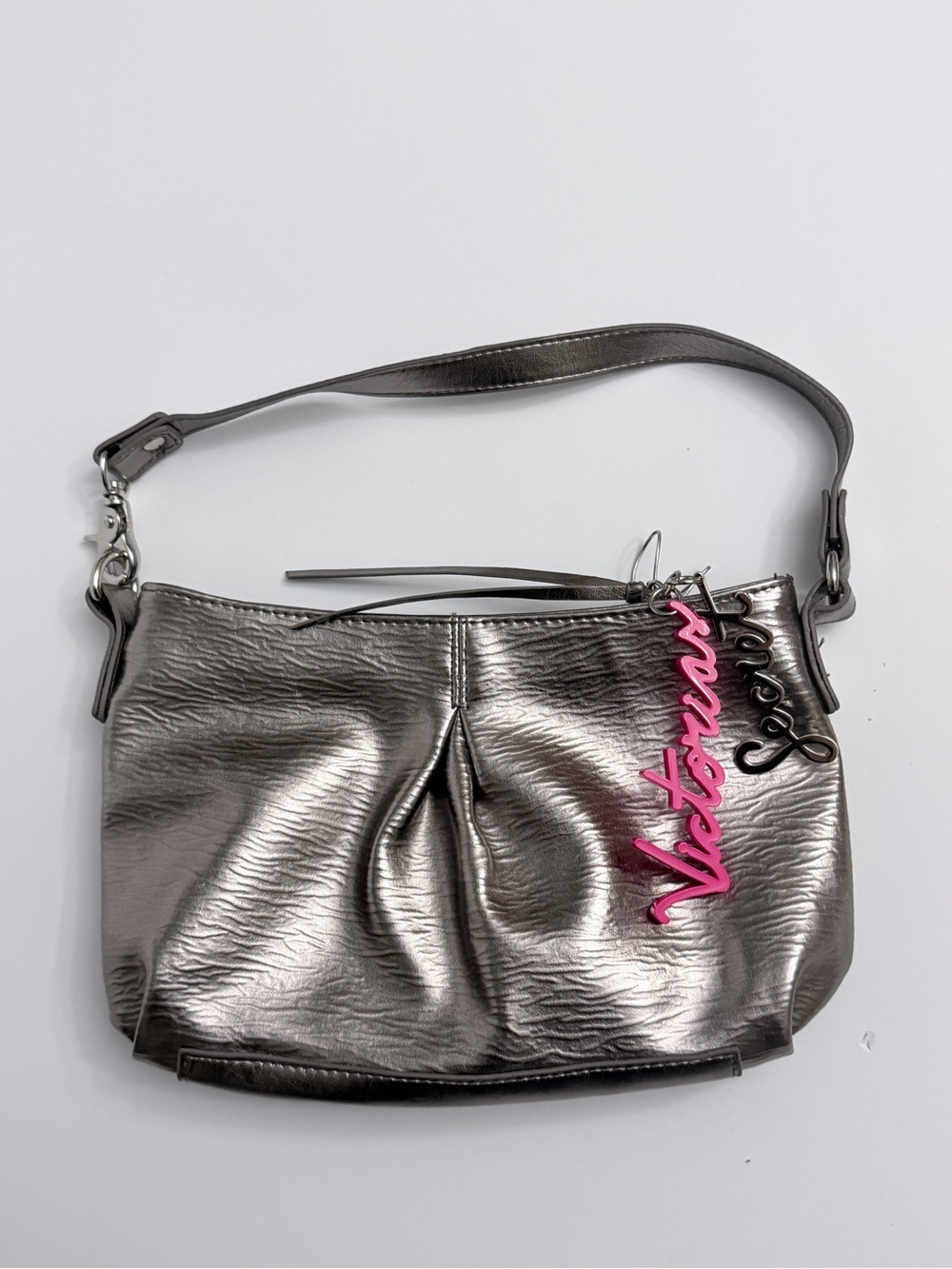 Victoria’s Secret Metallic Silver Shoulder Bag Handbag Charm